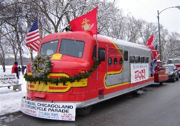 Toys for Tots parade in Chicago 2010